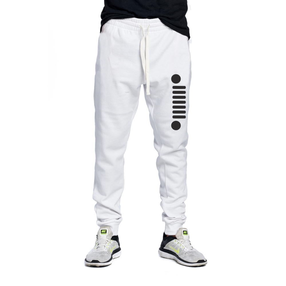 Jeep Grill Super Soft Joggers fleece sweatpants White